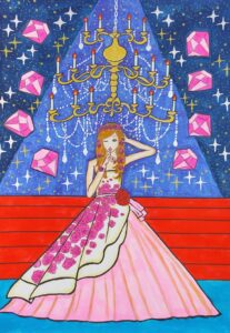 ピンク色のドレス姿の女の子